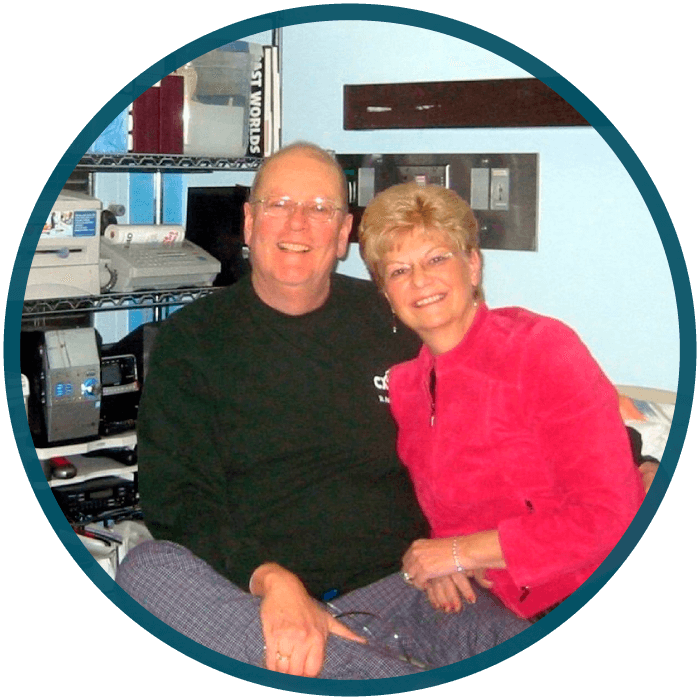 Bill and Sandra Pomeroy in his hospital room